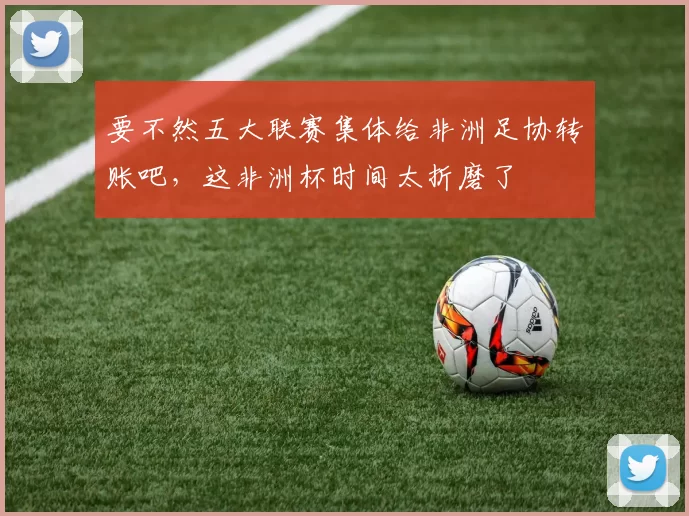 要不然五大联赛集体给非洲足协转账吧，这非洲杯时间太折磨了
